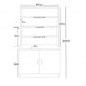 Desk Height Cupboard 850mm With Hutch White 3