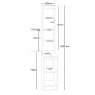 Desk Height Storage Unit 300mm Wide With Hutch White 3