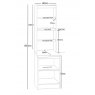 Desk Height Storage Unit 480mm Wide With Hutch White 3
