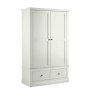 ANNECY WHITE PAINTED TOP DOUBLE WARDROBE WITH DRAWERS KD