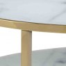 Admire Coffee table round with shelf white marble golden chrome 3