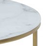 Admire Coffee table round with shelf white marble golden chrome 4