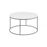 ACCENT COFFEE TABLE ROUND WHITE MARBLE