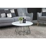 CASIA COFFEE TABLE- WHITE GLASS BLACK PAINTED BASE 5